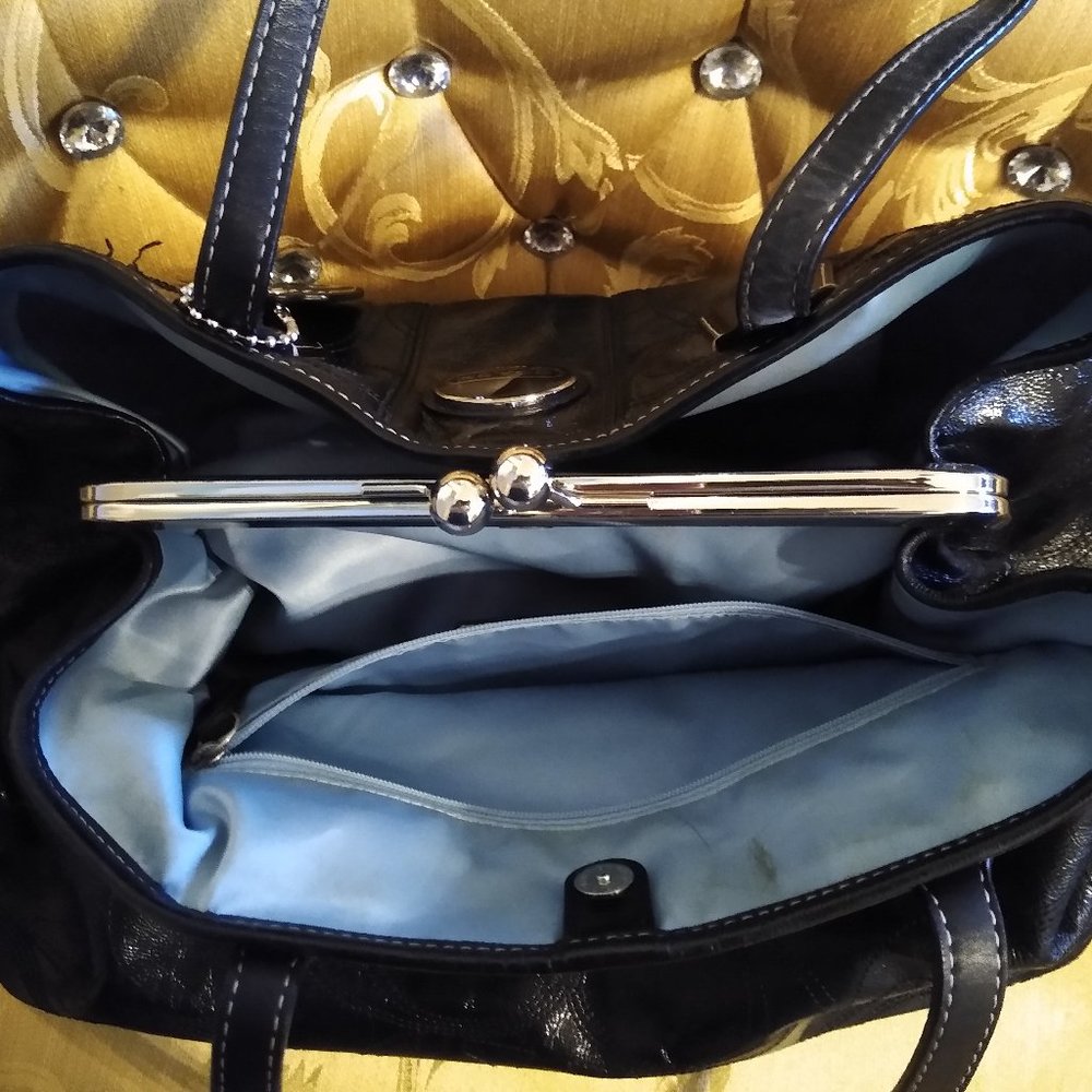 Black Leather Coach Purse - Picture 3 of 5